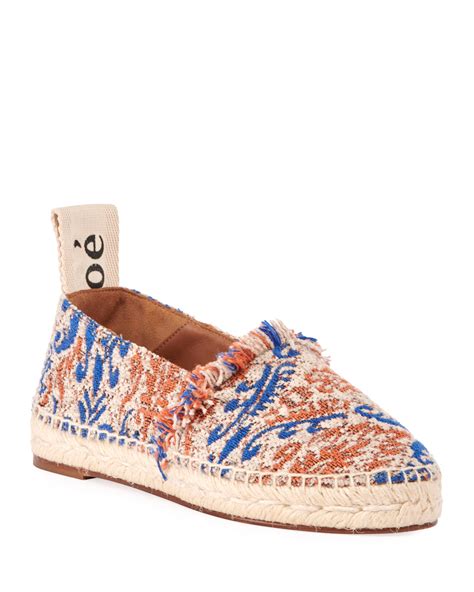 chloe woody tapestry slip on espadrilles|Woody wedge espadrille .